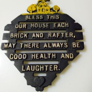 Black and Gold Octagonal Art Plaque with Embossed Blessing